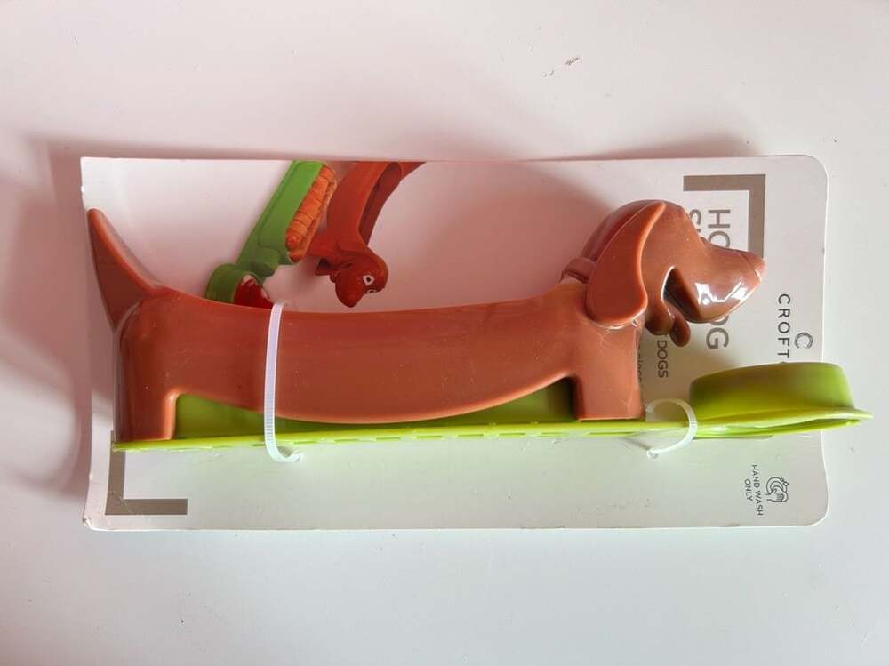 Crofton Dachshund Hot Dog Slicer with Dipping Bowl